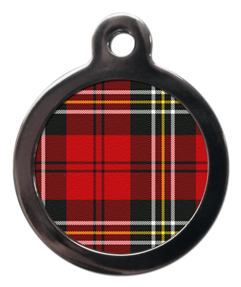 Red Tartan Dog ID Tag