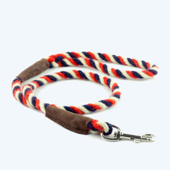 Red, White and Blue 100% British Wool Dog Clip Lead