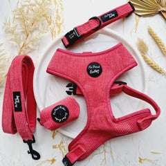 Rose Pink Cord Dog Harness | Pet Pooch Boutique