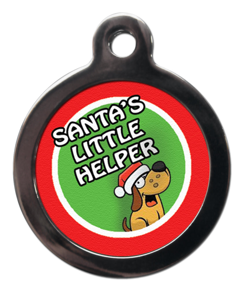 Santa's Little Helper Christmas Dog Tag