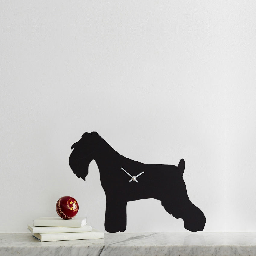 Black Miniature Schnauzer Clock With Wagging Tail