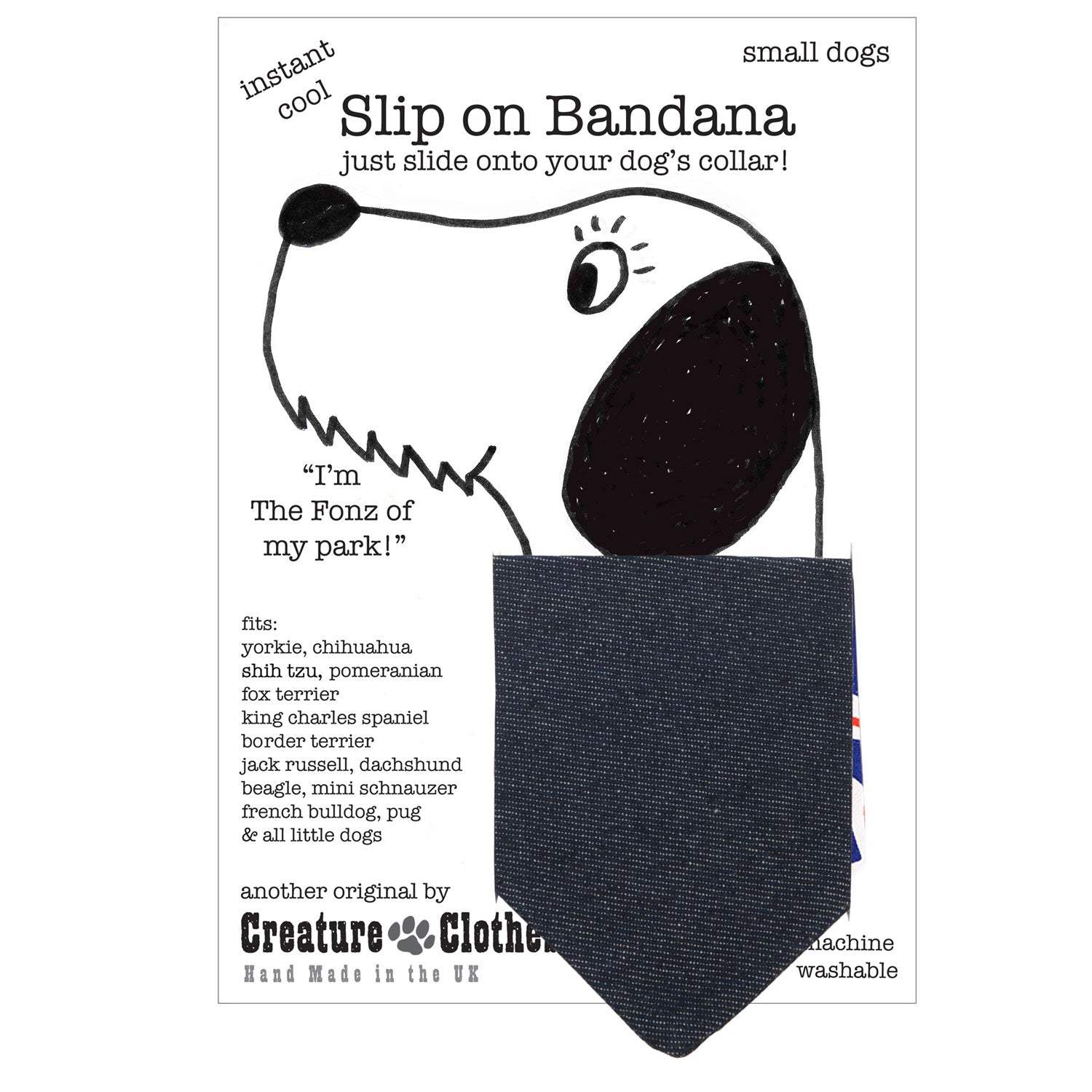 Creature Clothes Slip On Dog Bandana Denim | Dog Bandanas