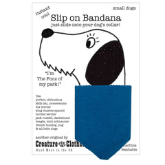 Creature Clothes Slip On Dog Bandana Electric Blue Corduroy 