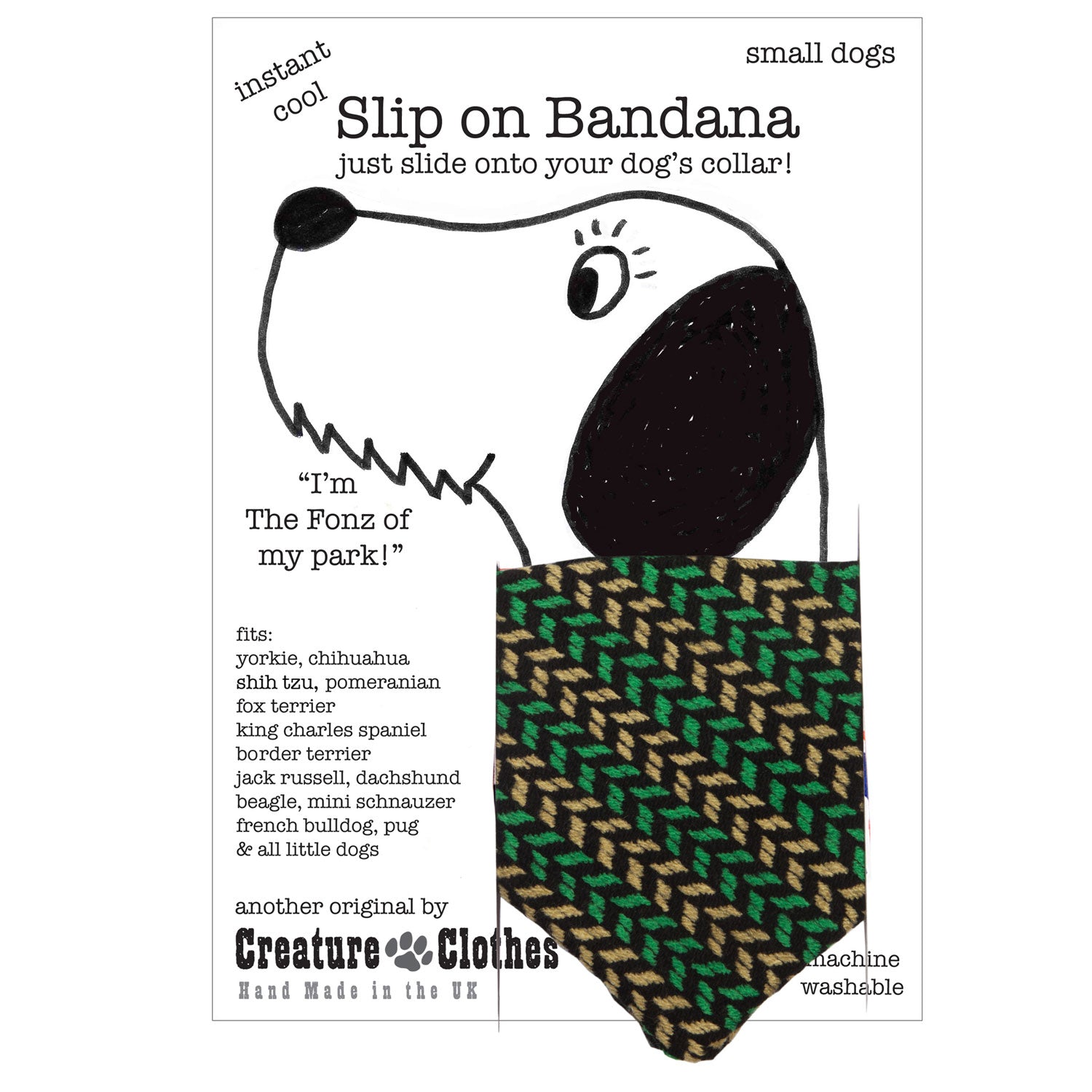 Creature Clothes Slip On Dog Bandana Wimbledon | Dog Bandanas