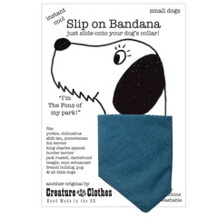 Creature Clothes Slip On Dog Bandana Smokey Blue Corduroy 