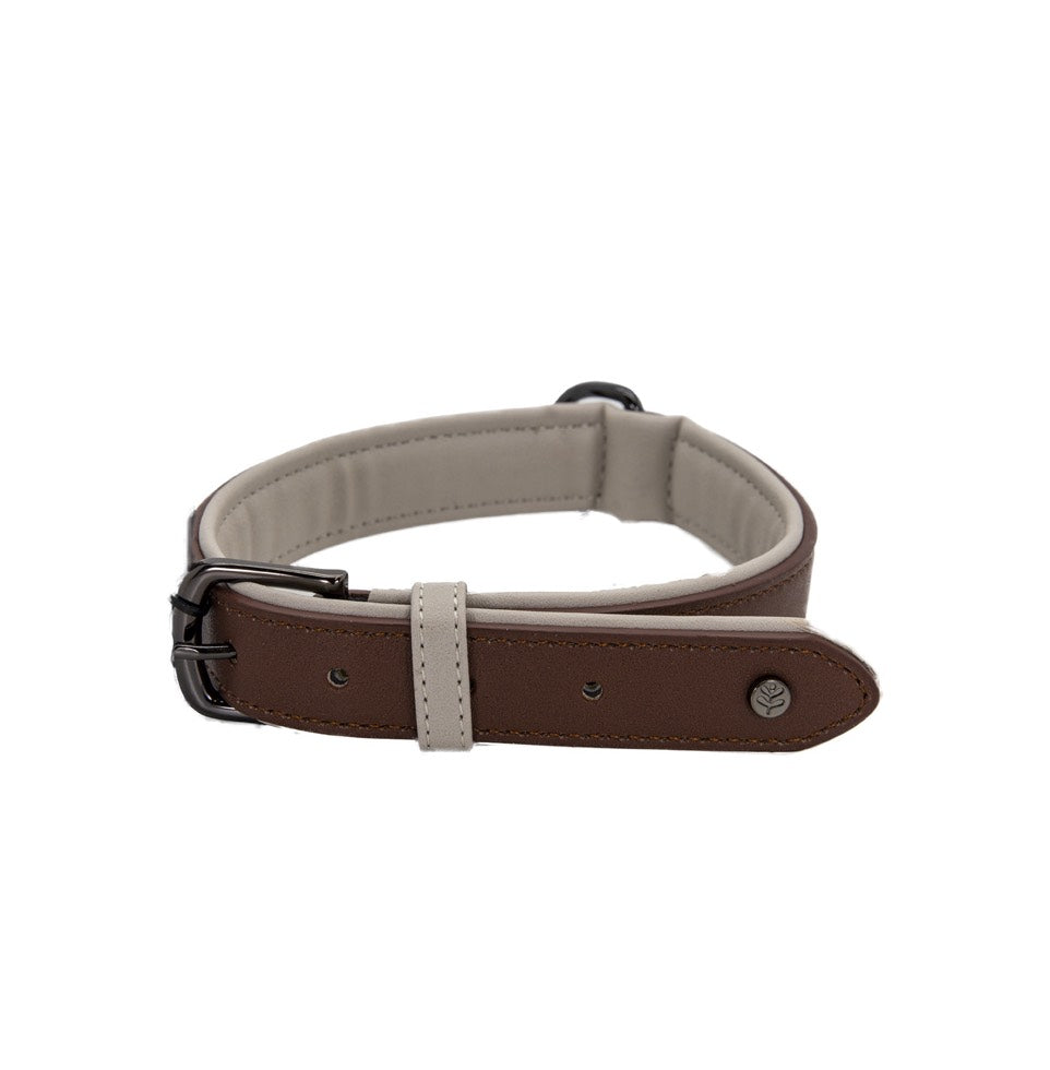 Classic Tech Brown Vegan Leather Dog Collar