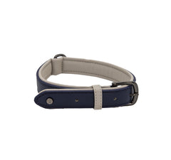 Classic Tech Navy Vegan Leather Dog Collar | Sotnos