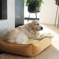 STRIPPO Honey Corduroy Luxury Dog Bed by Labbvenn