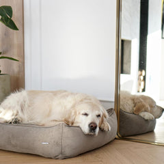 STRIPPO Mokka Corduroy Luxury Dog Bed by Labbvenn