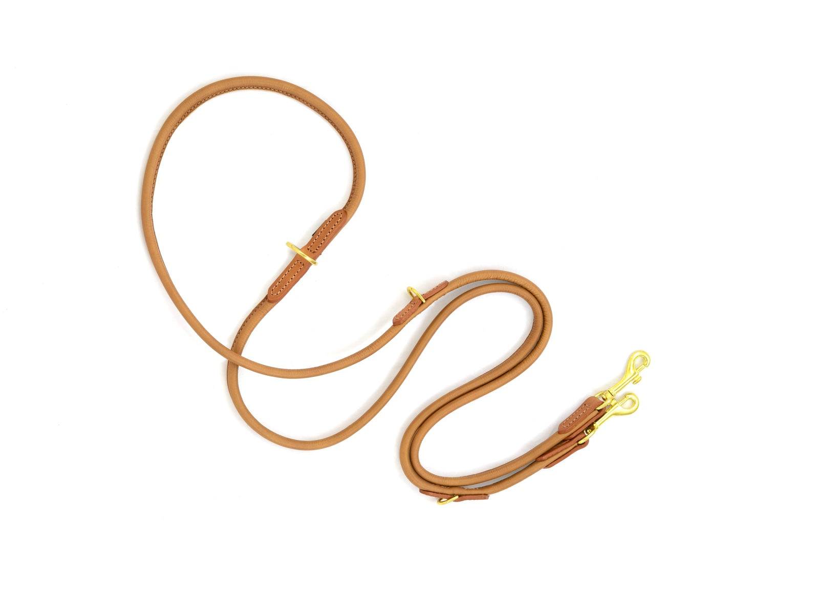 Dogs & Horses Multi-Purpose Luxury Leather Dog Training Lead Tan