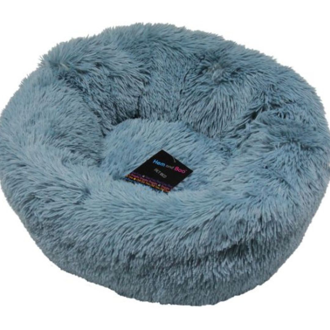 Teal Relaxation Calming Donut Dog Bed