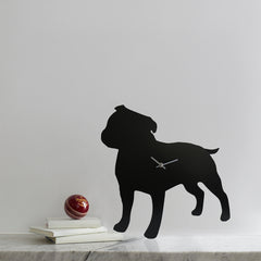 Black Staffie Clock With Wagging Tail | The Labrador Company