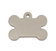 Chunky Chrome Bone Small Designer Dog Tag 