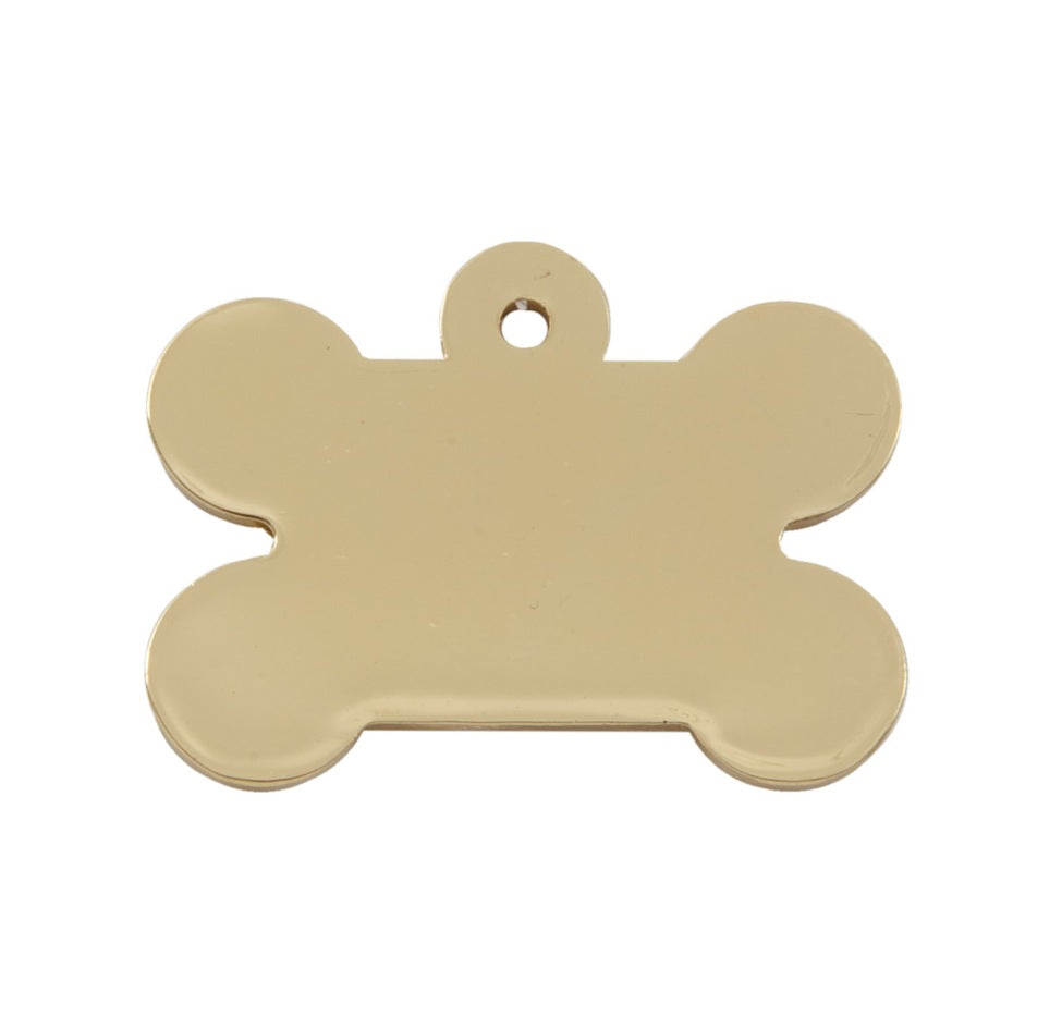Chunky Gold Small Bone Designer Dog Tag 