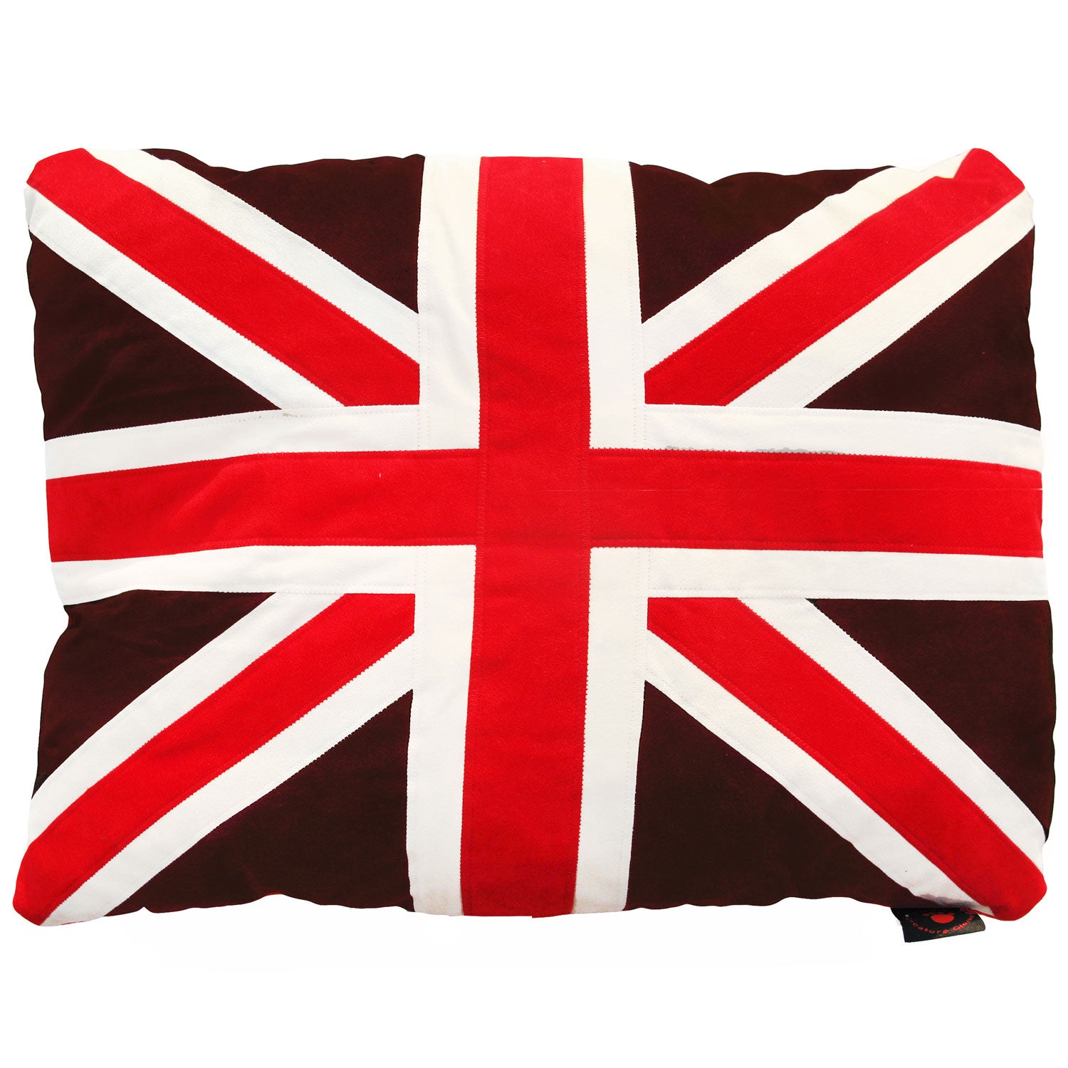Creature Clothes Union Jack Dog Doza Bed In Choc & Cherries
