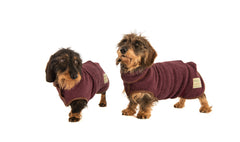 Country Collection Drying Dachshund Dog Coat Burgundy by Ruff And Tumble