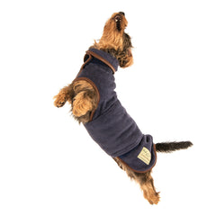 Country Collection Drying Dachshund Dog Coat French Navy by Ruff And Tumble