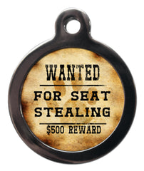 Wanted For Seat Stealing Dog ID Tag
