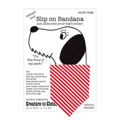 Creature Clothes Slip On Bandana Red And White Stripe | Dog Bandanas