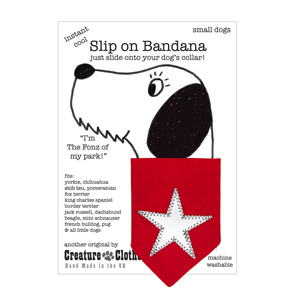 Creature Clothes Slip On Dog Bandana Red Star | Dog Bandanas