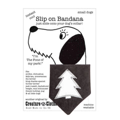 Creature Clothes Slip On Dog Bandana Grey Christmas Tree