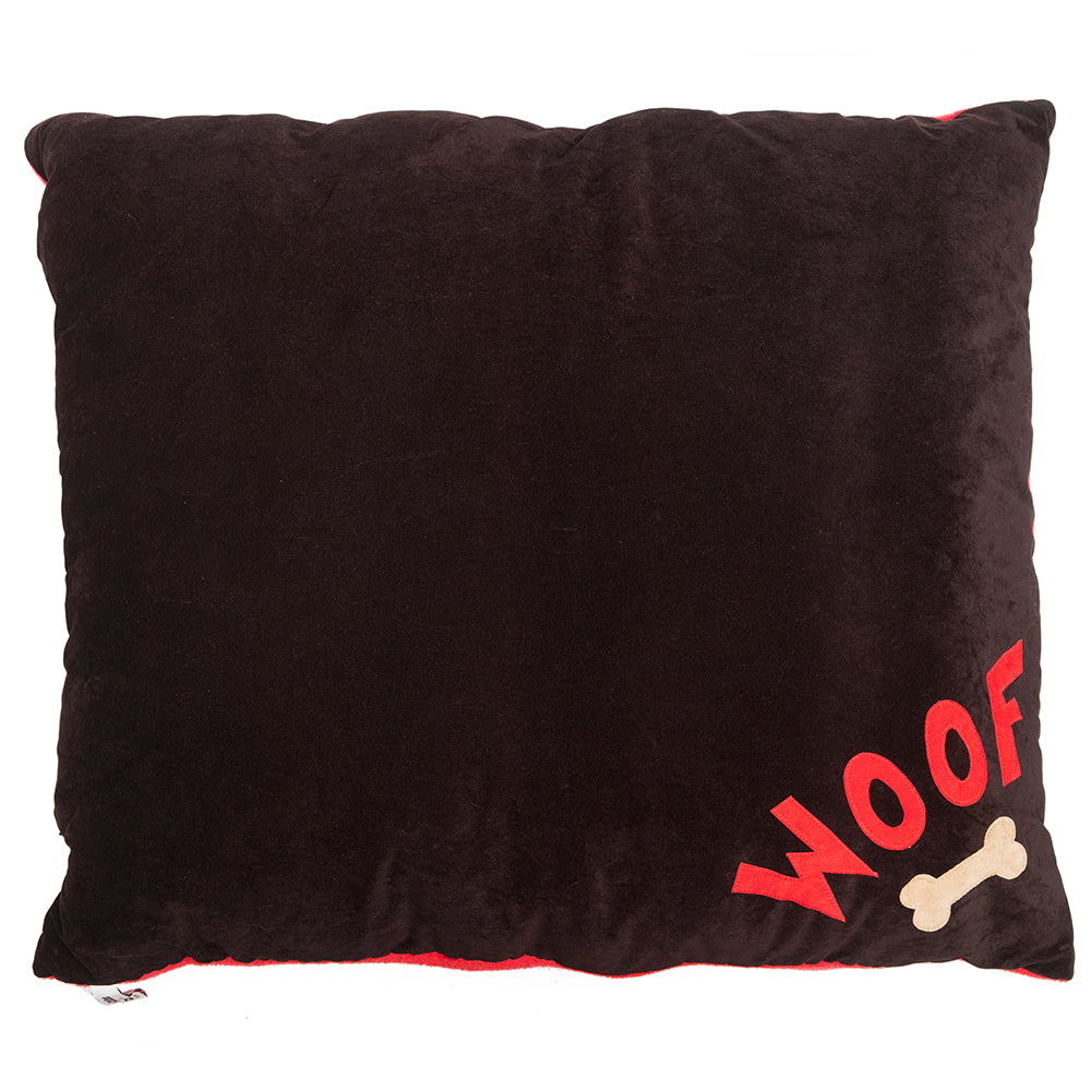 Red On Chocolate Woof N Bone Dog Bed | Creature Clothes