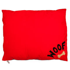Black On Red Woof N Bone Dog Bed
