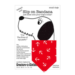 Creature Clothes Slip On Dog Bandana Red Anchors