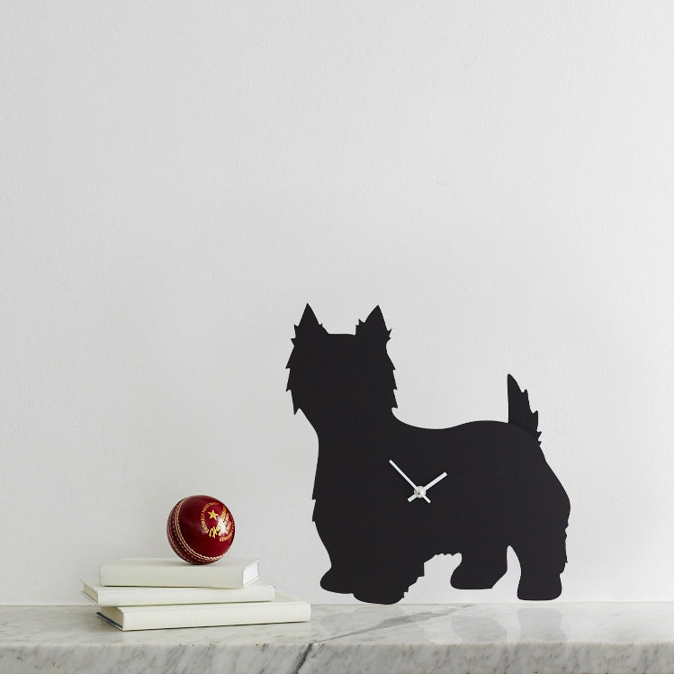 Black West Highland Terrier Clock With Wagging Tail