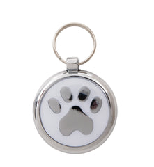 Luxury White Paw Print Designer Dog Tag