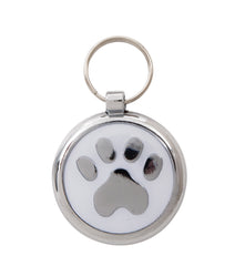 Luxury White Paw Print Small 20mm Designer Dog Tag 
