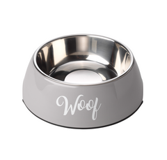 Woof Grey Dog Bowl by House of Paws