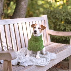 Wooldog Classic Monstera Green Hand-Knitted Dog Jumper