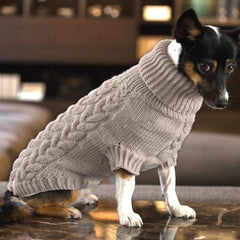 Wooldog Supreme 100% Merino Wool Beige Puff Hand-Knitted Dog Jumper