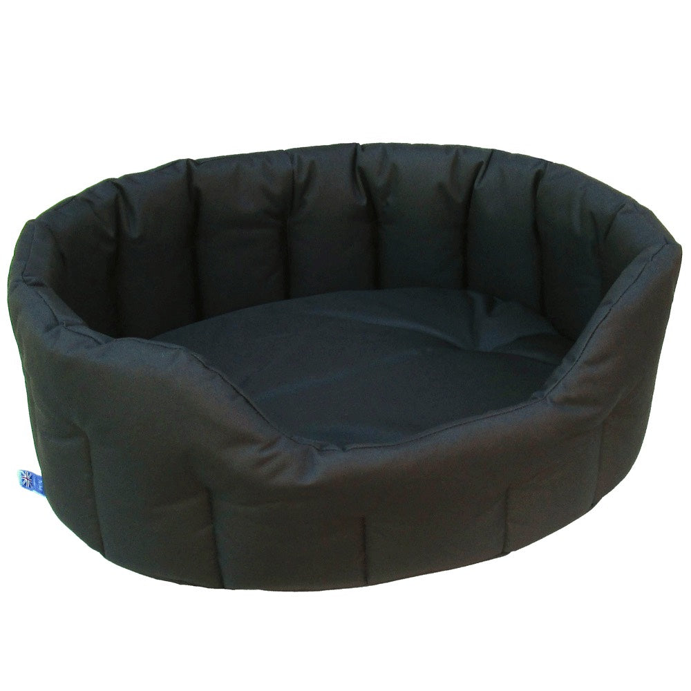 Black Country Heavy Duty Waterproof Oval Drop Front Dog Beds by P&L | Made in the UK